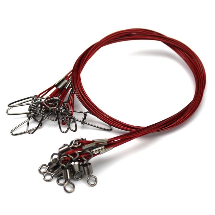 a-decent035-walk-fish-10-pcs-lot-50-cm-fishing-line-wire-steel-leader-with-swivel-fishing-accessory-3-colors-olta-leadcore-leash