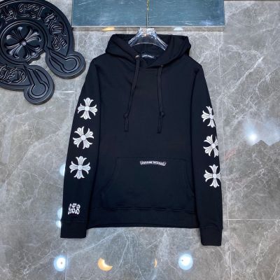 KYP7 Chrome Hearts 2023 autumn and winter New horseshoe cross embroidered letter logo hooded sweater loose fashion all-match mens and womens same style