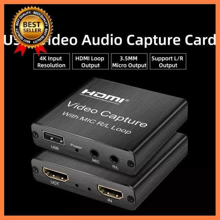 Usb Hdmi Video Captureการ์ดHdmi Usb 2.0 Acquisition  Cardพร้อมไมโครโฟนR/LสำหรับLiveสตรีมมิ่งแผ่นสวิทช์กล้องบันทึกเกม การ เลือก 1  ชิ้น 1 อย่าง Computer คอมพิวเตอร์ Case Wifi Wireless Bluetooth จอ กล้อง  เครื่องเสียง ลำโพง หูฟัง ไร้สาย Hdmi Usb Typec Mini ...