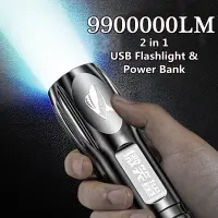 sell well feytu308 - / ไฟฉายขนาดเล็ก9900000LM 2 IN 1ไฟฉาย USB แฟลชโคมไฟตั้งแคมป์แบบพกพาไฟฉายกันน้ำไฟ LED