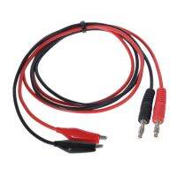 2Pcs Dual Alligator Clip To Banana Connector Oscilloscope Test Probe  1M Red Black