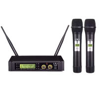 ชุดไมโครโฟนไร้สาย ไมค์ลอยปรับความถี่ ไมค์ลอยคู่ ไมค์ แบบถือ 2ตัว  LX8 wireless microphone UHF MICไมค์ลอย ประสิทธิภาพกลางแจ้ง KTV ไมค์โครโฟนไร้สาย