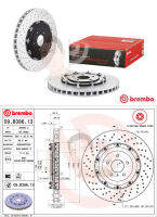 09 B386 13 จานเบรค ล้อ F (ยี่ห้อ BREMBO) รุ่น HC UV PVT NISSAN GTR (R35) 3.8 ปี 2011-&amp;gt;