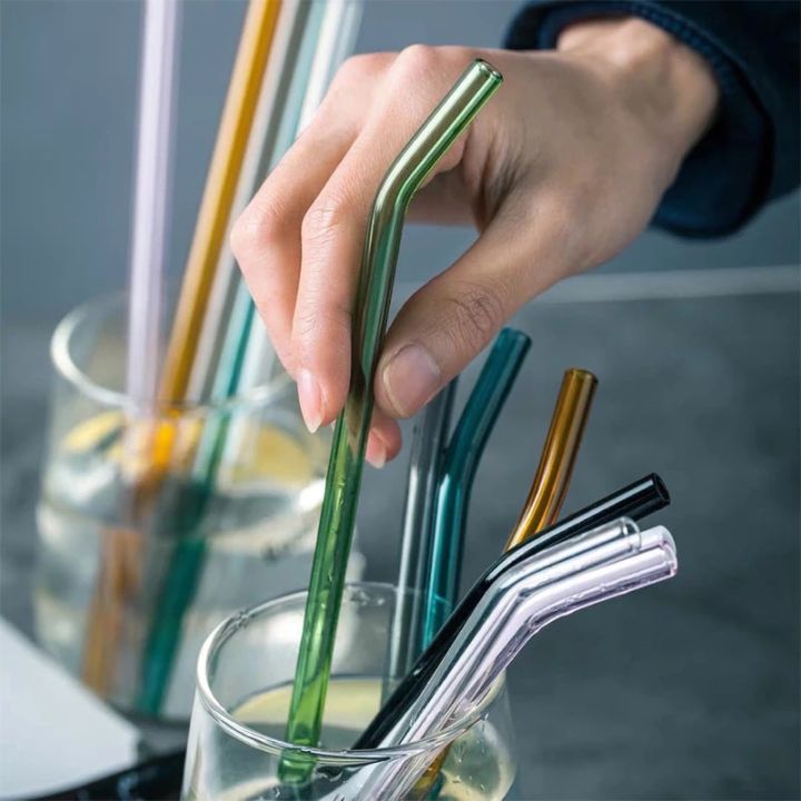 High Borosilicate Glass Straws Eco Friendly Reusable Drinking Straw for  Smoothies Cocktails Bar Accessories Straws with Brushes