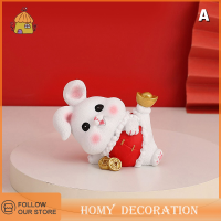 Shao Kawaii New Year Desktop ornament มินิกระต่ายตกแต่งโต๊ะเรซิ่น Zodiac กระต่ายเล็กน่ารักตกแต่งเค้กคริสต์มาสของขวัญ