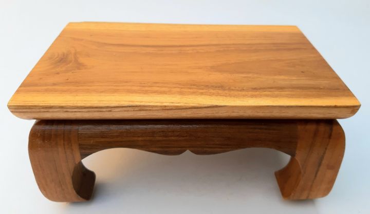โต๊ะเอนกประสงค์-ทรงสูง-ขนาด-5x8-นิ้ว-ขาสิงห์-ทำด้วยไม้สัก-จากภูมิปัญญชาวบ้าน-สำหรับวางพระพุทธรูป