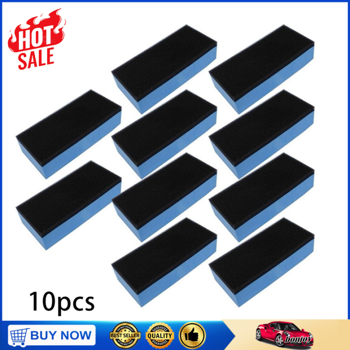 10Pcs Blue&Black Car CeramicCoating Sponge Glass Nano Wax Coat