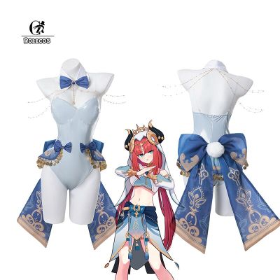 ROLECOS Bunny Girl Nilou Cosplay Costume Genshin Impact Nilou Bunny Costume Original Sexy Women Jumpsuit Christmas Bunny Costume