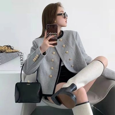 ‘；’ MEXZT Jackets Women Elegant Cropped Tweed Blazers Office Lady Korean Short Irregular Suit Coat Tops Vintage Casual Outerwear New