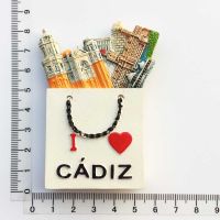 【YF】✇  Spain Cadiz landmark construction tourism commemorative painted crafts refrigerator stickers