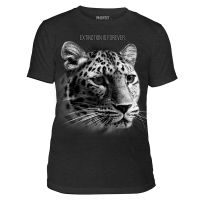 THE United States Endangered Snow Leopard MOUNTAIN Black Series Design 3 Dt T-Shirt With Short Sleeves