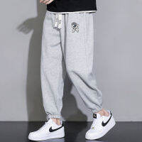 Mens Long Pants Loose and Comfortable Sports Long Pants Korean Version Fashion Casual Long Pants Printed Nine Point Long Pants Mens