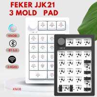 JJK21 FEKER แผ่น3โหมดแป้นพิมพ์ตัวเลข USB คีย์บอร์ดแบบกลไกมินิ/บลูทูธ/2.4กิกะเฮิร์ตซ์แสง RGB ปุ่ม20ปุ่มและ1Konb สีขาวสีดำ