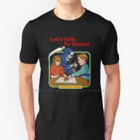 LetS Talk To Ghosts Parody RenS Book T Shirt 100% Pure Cotton Parody Dark Humor Book Cover Learn To Read Grim Reaper