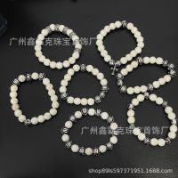 [TOP]Chromes Hearts 925 sterling silver high quality old cross black agate bead bracelet