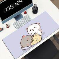 แผ่นรองเมาส์คอมพิวเตอร์ Kawaii แผ่นกันลื่น Peach Mochi Cat Mausepad แผ่นรองโต๊ะ Mausepad เครื่องเกม Keyboard Games อุปกรณ์คอมพิวเตอร์ Mousepad