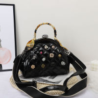 Metal Frame Female Shoulder Bag Luxury Designer Vintage Small Cross Body Bags Retro Women Fashion Handbags