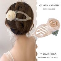 [COD] Internet celebrity elegant camellia hair clip back head sense duckbill catch shark temperament headdress