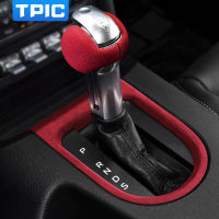 TPIC Alcantara ห่อสำหรับฟอร์ดมัสแตง2015-2020รถเกียร์เปลี่ยนลูกบิดปกตัดสติกเกอร์ภายในเครือเถาอุปกรณ์เสริมในรถยนต์