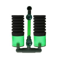 Aquarium Fish Tank Biochemical Sponge Filter Air Pump Double Head w Suction Cup 97BB