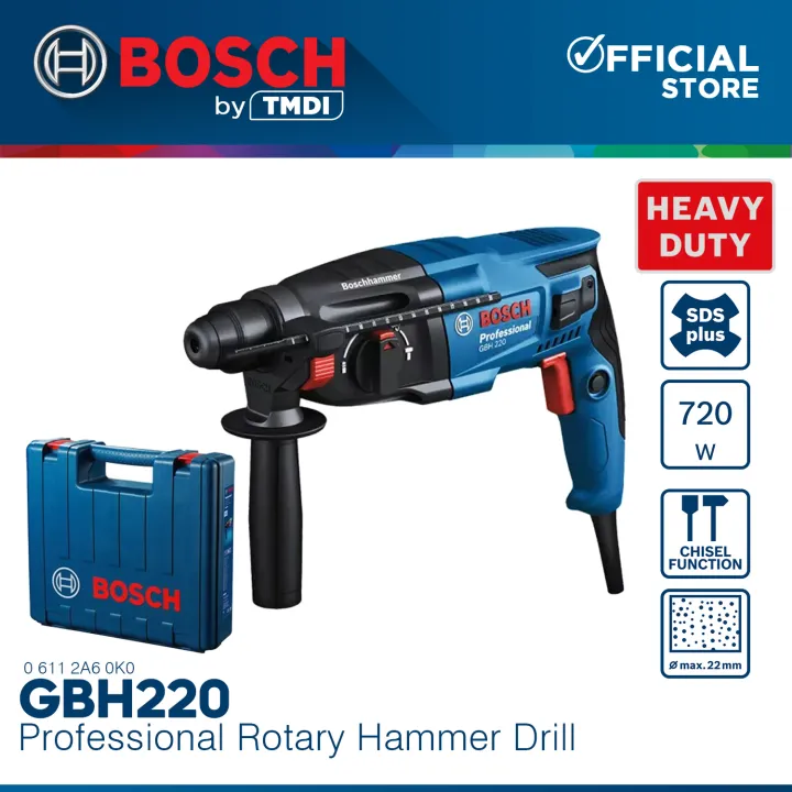 BOSCH Professional 720W 3 Mode Rotary Hammer Drill GBH 220 06112A60K0