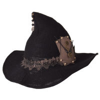 Black Gothic Witch Hat Masquerade Wizard Hat Goth Magical Girl Hat Cosplay Accessories Party Decor Head Wear