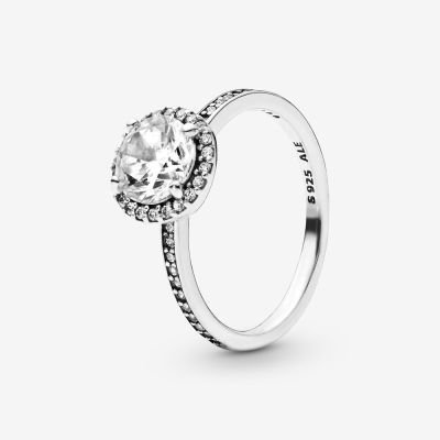 Pandora_Brilliant round ring elegant fashion 196250CZ gift แหวนแฟนของขวัญ