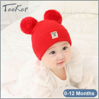 Teeker หมวกทารกแรกเกิด,หมวกถักสำหรับเด็กชาย0-12เดือนฤดูหนาว