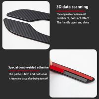 For Model 3 Modle Y 2017-2023 Car Door Handle Cover Protection Decoration Replacement Parts Accessories (ABS Carbon Fiber)