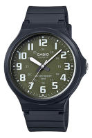 Casio Standard นาฬิกาข้อมือผู้ชาย สายเรซิ่น รุ่น MW-240,MW-240-3B,MW-240-3BVDF - สีดำ