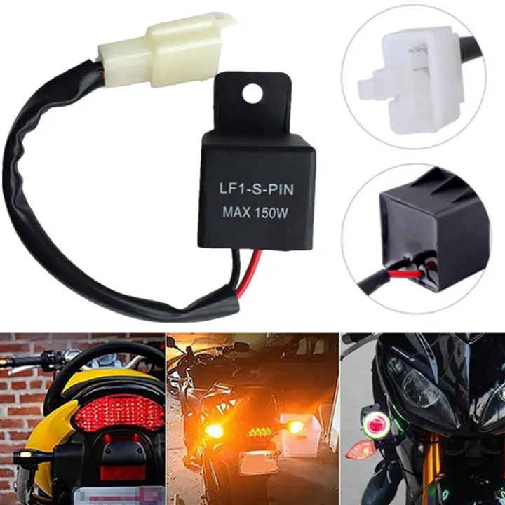 12V 2-Pin Motorcycle Electronic LED Flasher Relay 150W LED Turn Signal ...