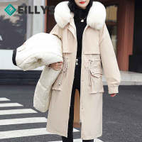 แฟชั่นยาว Coat Thicken Hooded Parkas ขนสัตว์ Warm Snow สวม Outcoats Quilted Coat Jacket ผู้หญิง Parka 2022ใหม่ Winter