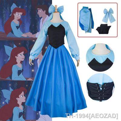 AEOZAD A Pequena Sereia คอสเพลย์สำหรับ Mulheres Vestido Princesa Disney Roupas de Carnaval Halloween Ternos Adultos