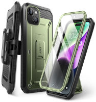 SUPCASE เคสด้วงยูนิคอร์น Pro สำหรับ iPhone 15 6.1นิ้ว (เปิดตัว2023) พร้อมตัวป้องกันหน้าจอในตัวขาตั้งและเคสแข็งแกร่งทนทานแบบหนีบเข็มขัด