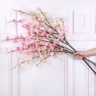 hotx【DT】 109cm Artificial Branch Silk Flowers Wedding Decoration Bedroom Garden Vase Fake