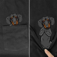 CLOOCL Cotton T-Shirt Fashion Pocket Dachshund Printed T-shirt Mens for Women Shirts Harajuku Casual Tops Cotton Tees