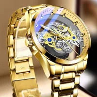 ---Fashion mens watch238814❆✳▩ New double-sided hollow-out the mechanical watch core automatically the tourbillon watch men undertakes