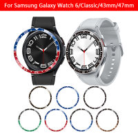 ขอบโลหะสองสีสำหรับ Samsung Galaxy Watch 6 Classic ขนาด43มม. 47มม. วงแหวนกรอบกันกระแทกกาวสำหรับ Galaxy Watch6 Sport