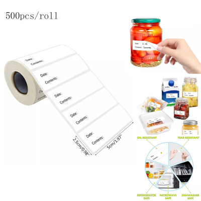 500pcs/roll Packing Sticker Labels Food Date Handwritten Jar Label For Convenience Kitchen Freezer Refrigerator