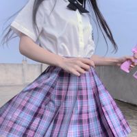 Spot parcel post Japanese Collection Genuine Orthodox jk Plaid Skirt Chinese nd Students jk Uniform Grape Soda Sailor Suit Pleated Skirt Suit