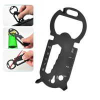 Stainless Steel Keychain Outdoor Survival Gear Gadget Bottle Opener Multi Pocket Tool Pendant Keyring Hexagonal Wrench Screwdriv