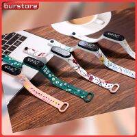 Burstore สร้อยข้อมืออิเล็กทรอนิกส์สำหรับเด็ก,สร้อยข้อมืออิเล็กทรอนิกส์พิมพ์ลาย Jam Tangan Elektronik สีขาวพราวหน้าจอสัมผัสกันน้ำ