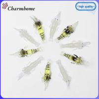 CHARMHOME 10Pcs ใหม่ อ่อนนุ่ม ไบโอมิเมติก ล่อกุ้ง เหยื่อปลอมกุ้ง ซิลิโคนหนอนตะขอ ตกปลาทะเล