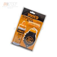 INGCO ปักเต้าตีเส้น 30m HCLR0130 พร้อมผงชอล์ก แนวเส้นชอล์กยาว 30 เมตร พร้อมผงชอล์ก 1 ขวด ลูกน้ำ 1 อัน