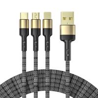 3 in 1 USB Cable Type C For iPhone Android Type-c Huawei Xiaomi IPhone Mobile Charging One Drag Three Data Lines