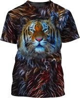 Animal Tiger Design 3D Printed Unisex Clothing Short Sleeve Tshirt Gift for Adults Men Women