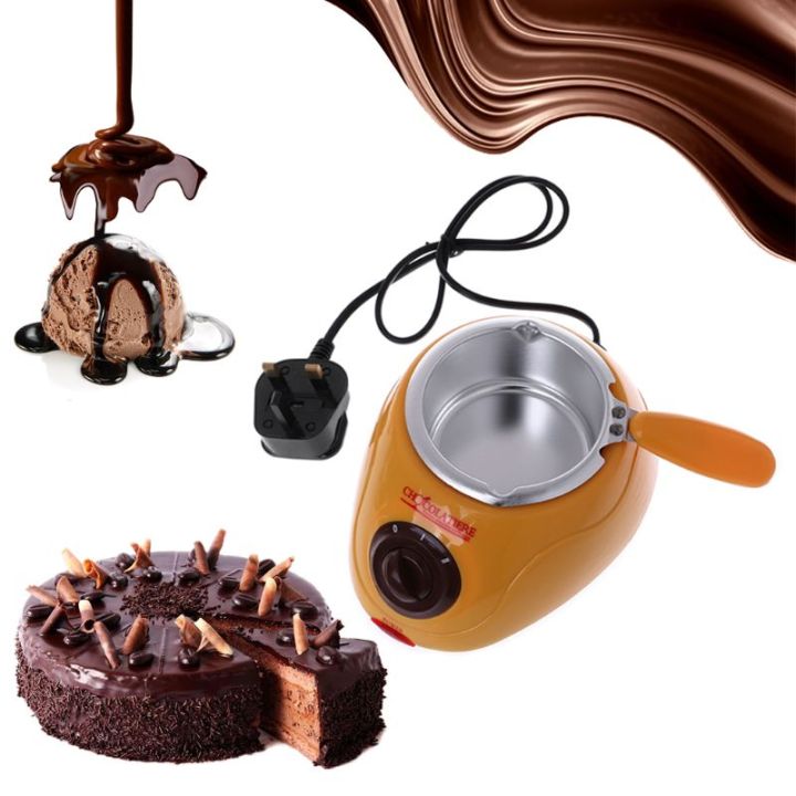 เครื่องทำความร้อนไฟฟ้าช็อกโกแลตลูกอมละลายหม้อ-fondue-fountain-machine-kitchen-bak