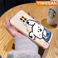 YIWESAN เคสสำหรับ Huawei Mate 20 Pro Mate,20X การ์ตูนนำโชคกระต่ายขอบสี่เหลี่ยมเคสมือถือดีไซน์ใหม่บางลายชุบเคสฝาปิดเลนส์เต็มกล้องปกป้องเคสนิ่ม