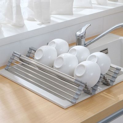 【CC】 M-type Stack Dish Drying Rack Drainer Shelf Drain Tray Folding Sink Drainers Organizer Storage