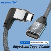 Kabel Ekstensi USB 3.2 90 Derajat Sudut Kanan Tipe C Adaptor Pria Wanita USB C Kabel Ekstensi Transfer Data Pengisi Daya untuk Kamera